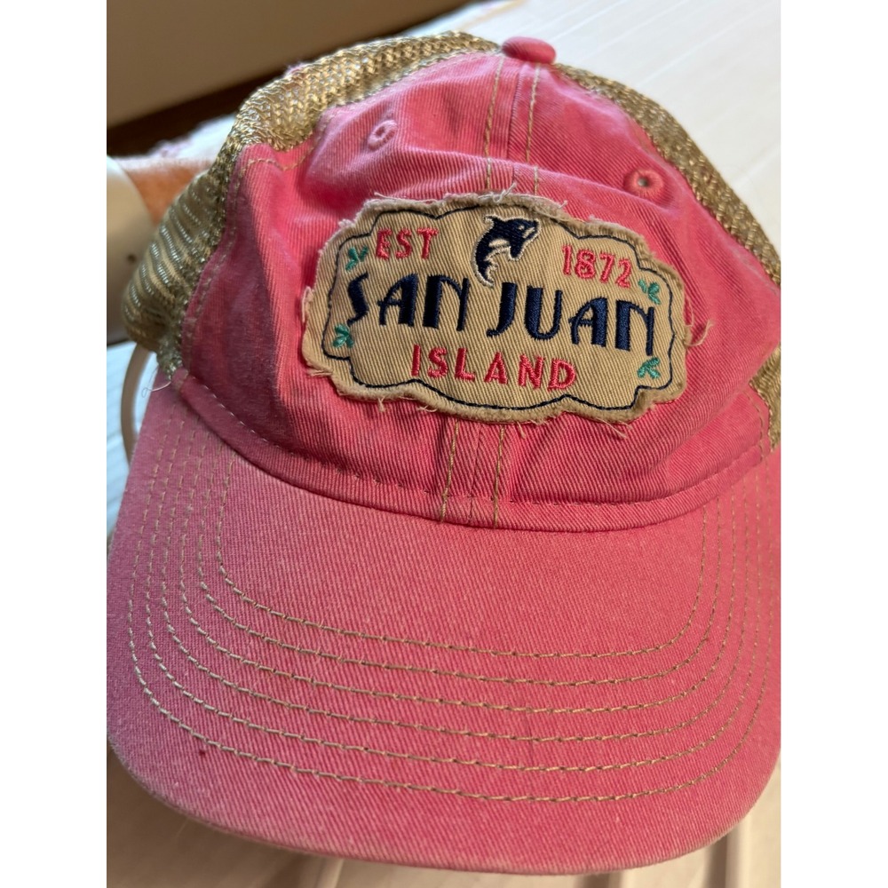 Ouray Sportswear San Juan Island Pink Trucker Hat Youth Snapback Mesh Cap